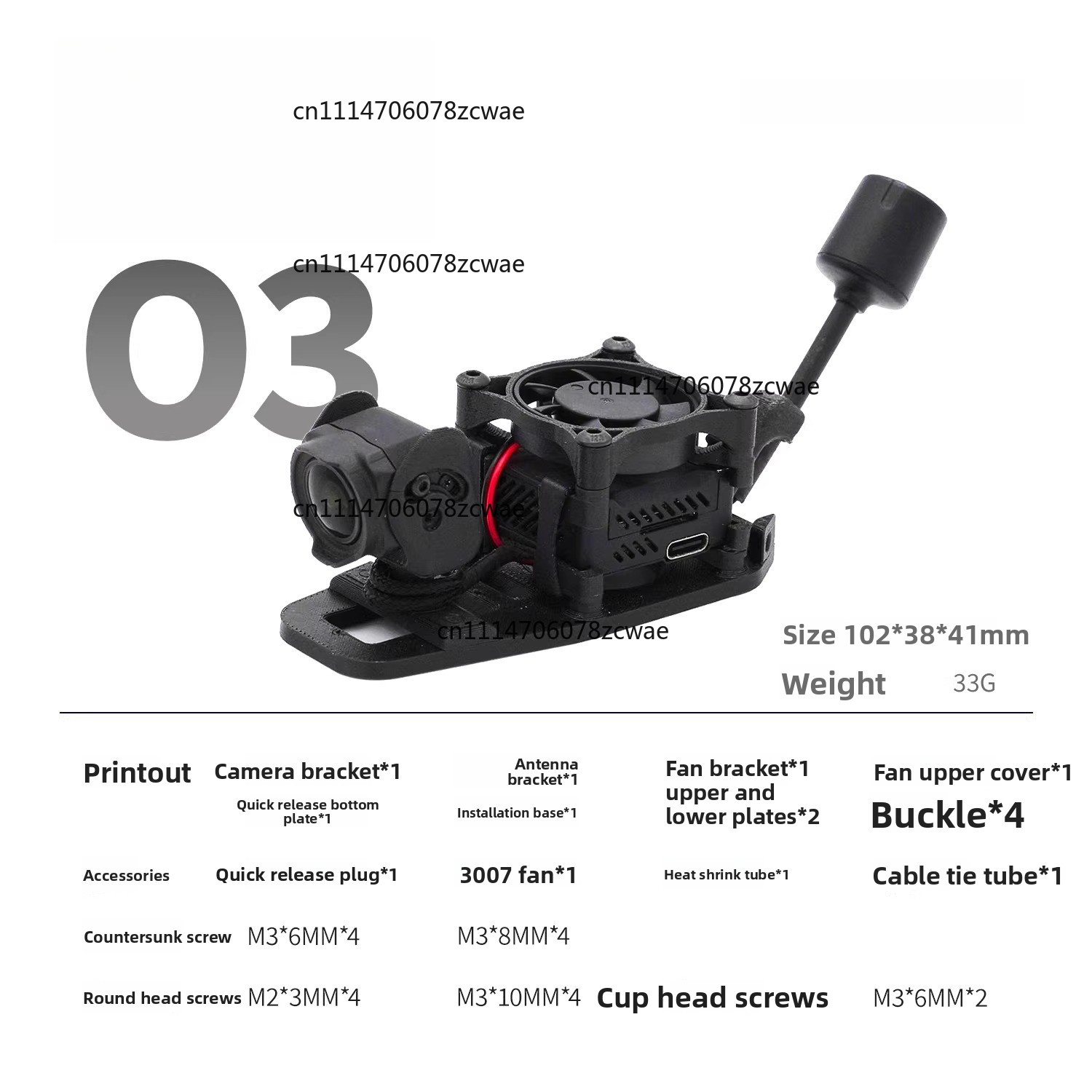 Drone Kit Racing - ZOCI-O3 O4 HD Übertragungs-Kühlungs-Schnellverschlusshalterung Hohe Kompatibilität
